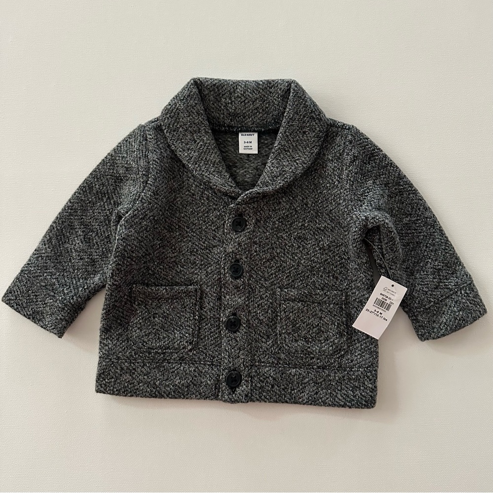 Old Navy 3-6 Months Baby Gray Cardigan Fall Winter NWT